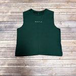 Lovers Of Hyoumanity Green Ivory Hustle Print Workout Boxy Muscle Tank Top Small Photo 3