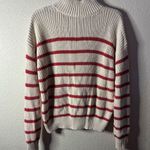 st. john's bay  Ivory and Red Stripes Crew Neck Long Sleeve Sweater S Photo 2
