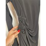 Rachel Roy Black Crew Neck Long Sleeve Ruched Dress Beaded Side Party Size XS Photo 1