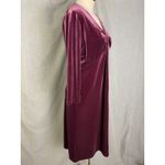 Lands' End Smokey Plum Velvet Knot-Front Midi Dress Festive Winter Holiday M Photo 1