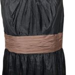 White House | Black Market Black W/Brown Waist Cotton Silk Blend Dress EUC Size 4 Photo 4