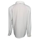 Vintage Kathy Che double collar fancy button lace front secretary blouse size 8 White Photo 3