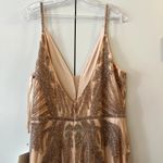 Mac Duggal  6015 V neck Sequin Embellished Gown Apricot Pink size 14 Photo 7