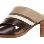Brunello Cucinelli  Brown Tan Leather Heel Mule Slides size 40 size 10 Block Heel Photo 0