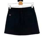 Alice + Olivia Good High-Rise Mini Skirt Crystal Stripes Denim Black Size 26 Photo 5