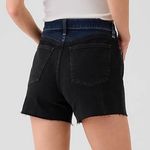 Gap  4" High Rise Girlfriend Denim‎ Shorts Raw Hem Blue Black Size 32 Photo 3
