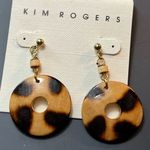 kim rogers New,  Round Brown Dangle Pierced Earrings Photo 0