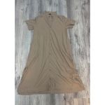ATM Anthony Thomas Melillo Shirt Dress Camel‎ Beige Cotton Size Large Tan Photo 6
