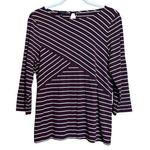 Talbots Top Womens Large Multicolor Stripe Stretch Boat Neck Blouse Photo 0