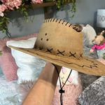 Tan Cowboy Hat with Black Stitching Photo 3