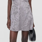 ANINE BING  - Papillon Dress in Ash Violet Butterfly Jacquard NWT size L silk Photo 0