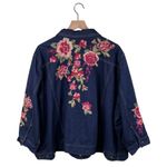 Johnny Was Workshop Desi Floral Embroidered Denim Jean Jacket Women's Size 3X Photo 3
