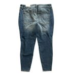 Maurice's Mid Rise Jeggings 18W SHORT Distressed Denim Jeans Blue Stretch Photo 2