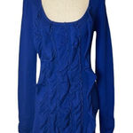 Jump Girl Royal Blue Long Sleeve Ruffle Mini Sheath Dress Size S Photo 0