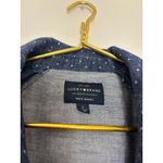 Lucky Brand  Polka Dot Jean Trenchcoat Large 100% Cotton Minimalist Quiet Luxury Photo 4