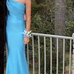 Nicole Bakti  One Shoulder Light Blue Dress Photo 1