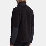 James Perse Yosemite Mixed Media Sherpa Jacket Puffer Fleece Medium Black Chic Photo 2