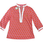 Magnolia Lane Masters Collection Embroidered Tunic Size Small Orange Photo 0