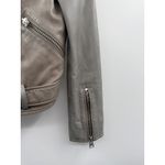 ALLSAINTS Balfern Leather Biker Jacket Women's Size 0 Taupe Moto Fall Edgy Photo 6