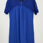 Lilly Pulitzer Amenna Shift Dress Royal Blue Mini Length Crochet Detail - Size 8 Photo 0