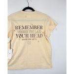 NWT Honor The Gift Women Shirt Beige Crewneck Graphic Short Sleeve Pocket Tee XS Tan Photo 6