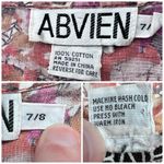 Vintage ABVIEN Floral Cotton Button Up Shirt 3/4 Sleeves Small Medium Multiple Photo 2