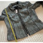 White House | Black Market WHBM Tweed Moto Jacket Collared Zip Front River Teal Women’s Sz 14 NWT Photo 2