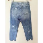Kancan Slim Straight Jeans Medium Wash Distressed Frayed Hem 90s Denim Vibe 3/25 Blue Photo 2