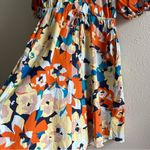 52seven Abstract Floral Print Midi Dress
Button Front 3/4 Sleeve Size 2 Orange Photo 2