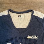 NFL  Seattle Seahawks Women's V-Neck Short Sleeve Shirt - Blue & Gray Medium Photo 8