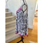 Cacique Y2K  Baby Doll Black & White Zebra Pink Lace Mini Slip Photo 2