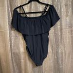 Pinkblush maternity black ruffle one-piece swimsuit, S Photo 1