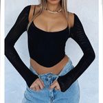 White Fox Boutique NWT White Fox Treat Me Well Long Sleeve Bustier Black Sz XS Photo 1