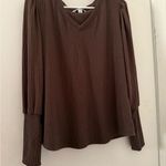 Zac and Rachel  Chocolate Brown V-Neck Blouse Photo 1