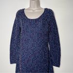 NWT DOEN Solandis Navy Beaded Crochet Long Sleeve Knit Mini Bodycon Dress sz M Size M Photo 7