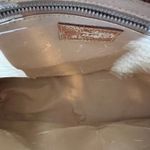 Paisley Print Tote Bag Detachable Shoulder Straps Brown Leather Silver Accents Photo 13