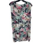 Beach lunch lounge Womens Tropical Print Blouse Top Multicolor Sleeveless Size X Green Photo 8