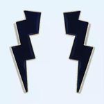 CLASSIC BLACK lighting bolt earrings Photo 0