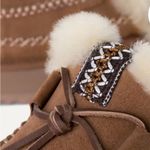 UGG   Disquette Alpine Tan Mules with White Fur Trim Photo 2
