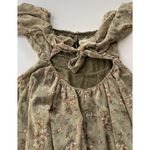 Blush  & Day Women’s sz Large Green Cream Dress Pink Floral design Tie Photo 11