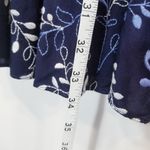 Parker Navy Floral Embroidered Women's Dress Flowy Long Sleeves Photo 8