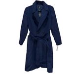 Bernardo Belted Wool Blend Longline Coat - Deep Navy Size M Photo 4