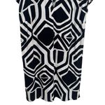 NEW George Geometric Popover Short Sleeve Dress Vacation Resort Coastal Size 10 Black Photo 3