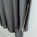 Theory  Little Black Dress Stretch Knit Scoop Neck Long Sleeves with Zippers Photo 4