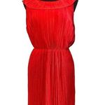 Cynthia Steffe  Seamline Red Ruffle Accordian Pleated Dress Photo 0