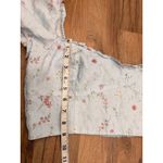 Wilfred ‎ Aritzia Linen Floral Puff Sleeve Crop Top Blue Pink XL Photo 6