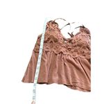 Rue 21 Babydoll Top Crop Ruffles Crochet Lace Criss Cross Back Y2K V Neck L Photo 6