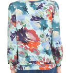 Parker Alyson  aqua floral terrycloth sweatshirt size 1X Photo 1