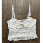 Edikted White Cropped Lacey Knit Tank Top Size Medium Photo 0