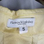 Flatiron Workshop Silk Blouse Yellow Decorative Cuff Vintage Inspired Size 5 (L) Size L Photo 3